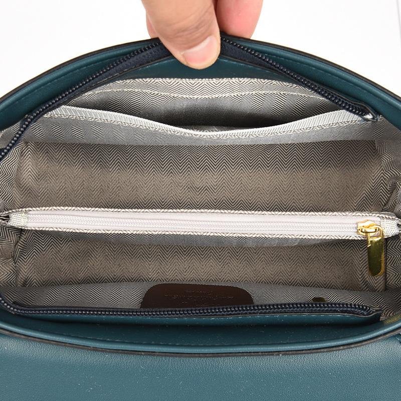 Fashion Lock Shoulder Bag Women's Handbag Solid Color Retro Simple Crossbody Bag Shoulder Strap Commuter