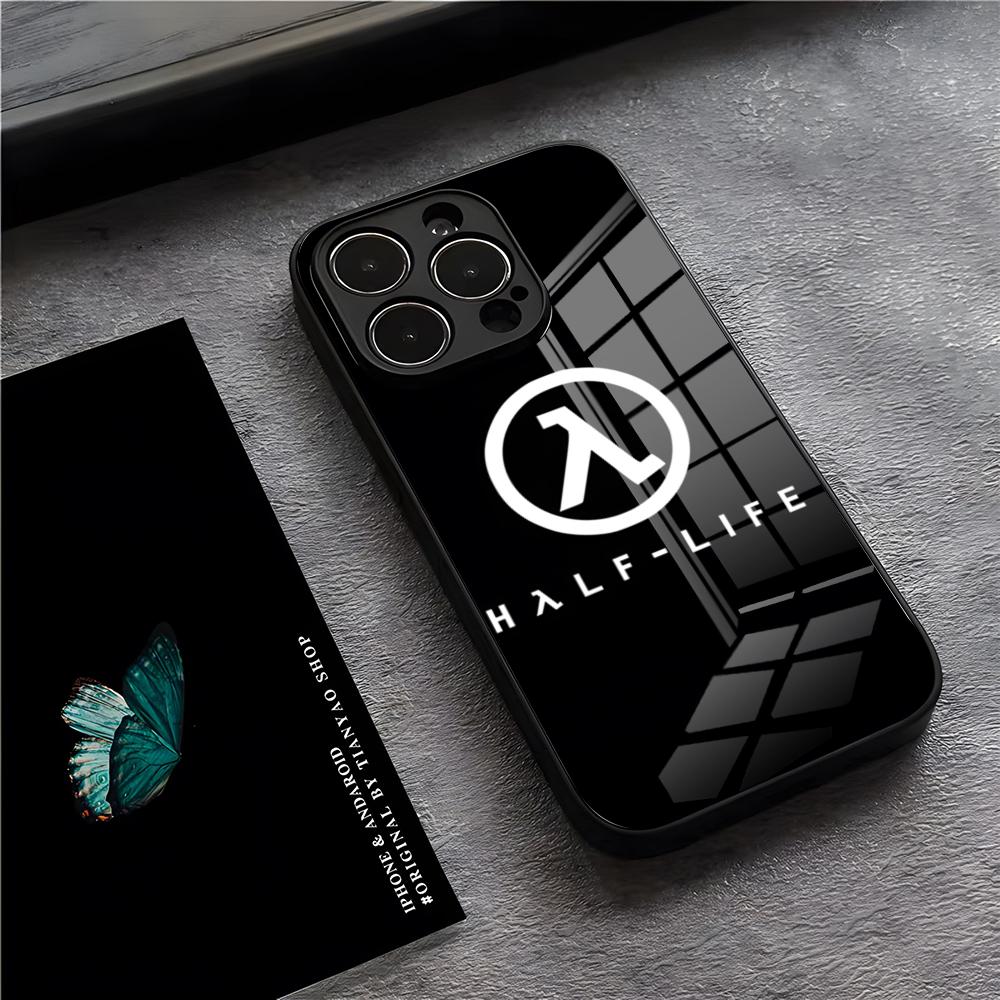 Игровой чехол H-Half-Life для телефона iPhone 17 Pro Max 15 Pro 16 14 Plus 12 13 Mini 11 Pro Ударопрочная стеклянная крышка