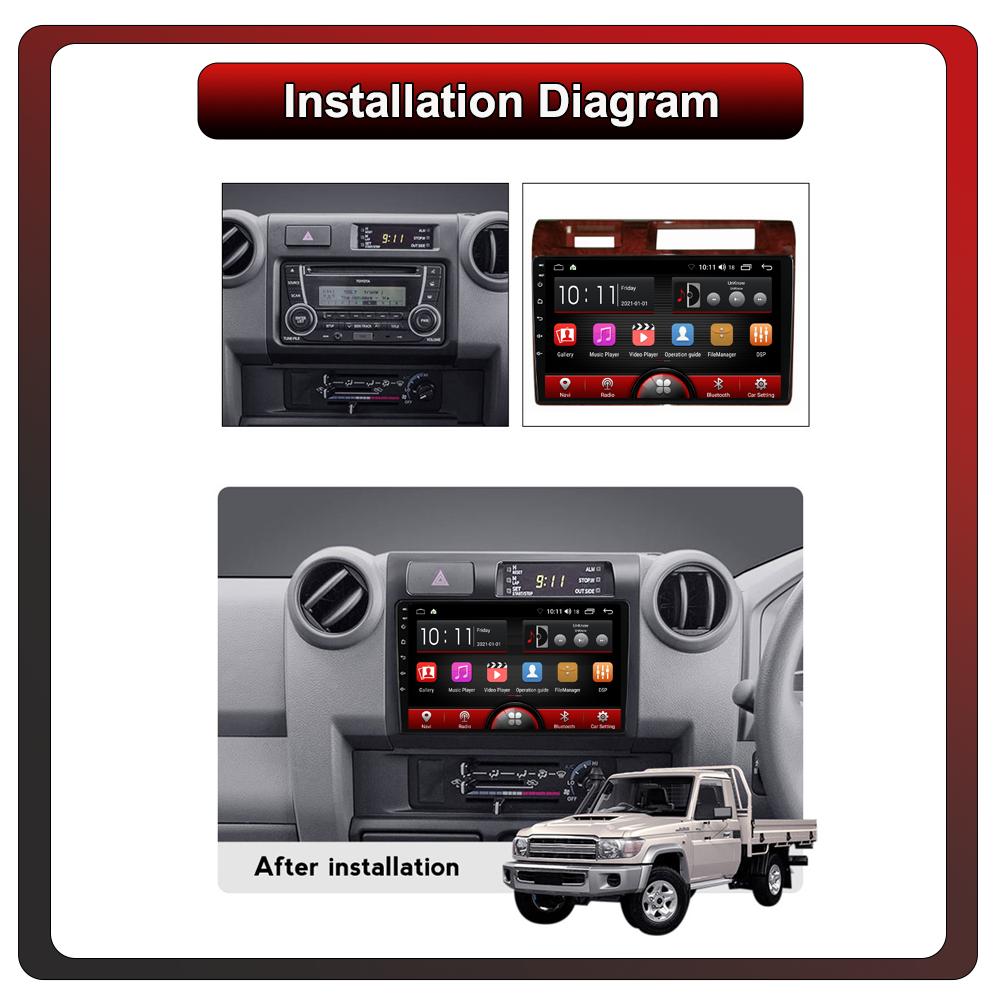 2DIN Android Автомобильная магнитола Car-Play, Toyota Land Cruiser Серии LC 70 2007-2020, Мультимедийный плеер Головное устройство Стерео Навигация GPS BT WIFI, 2+32 ГБ