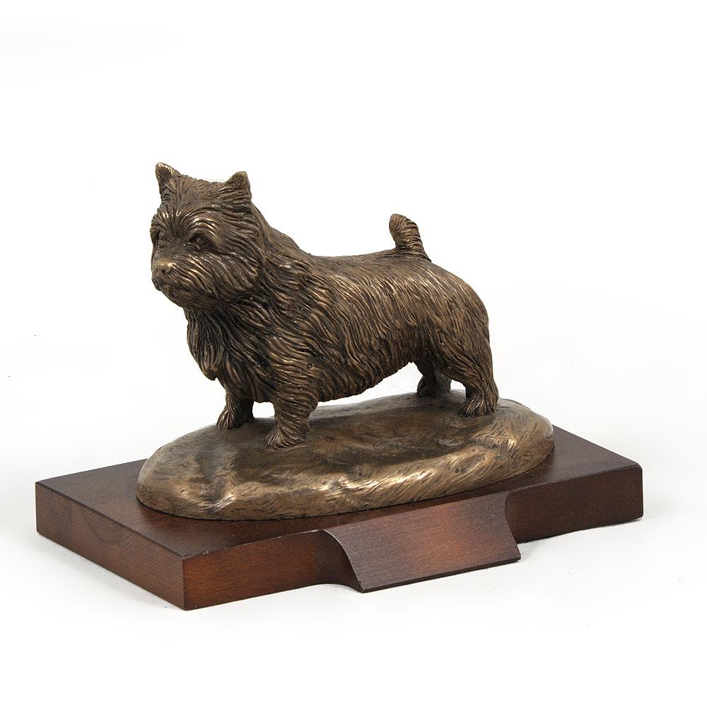 Norwich Terrier - Statuetka Psa, Figurka Na Białej Podstawie, Trofeum Na Wystawę Psów Marki Art-Dog