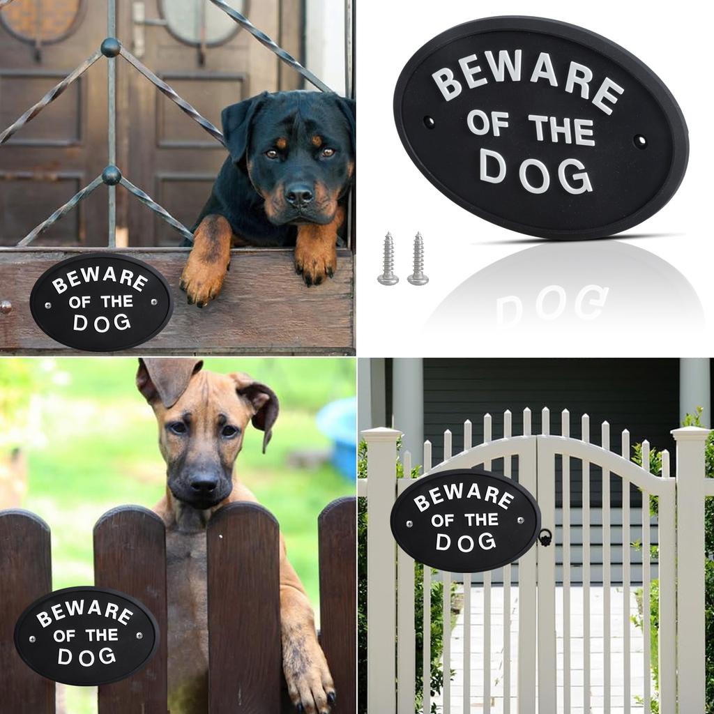 Beware Of Dog Signs Weatherproof & Long Lasting Garden Warn Sign Decorative Warning Sign for Private Property Protection