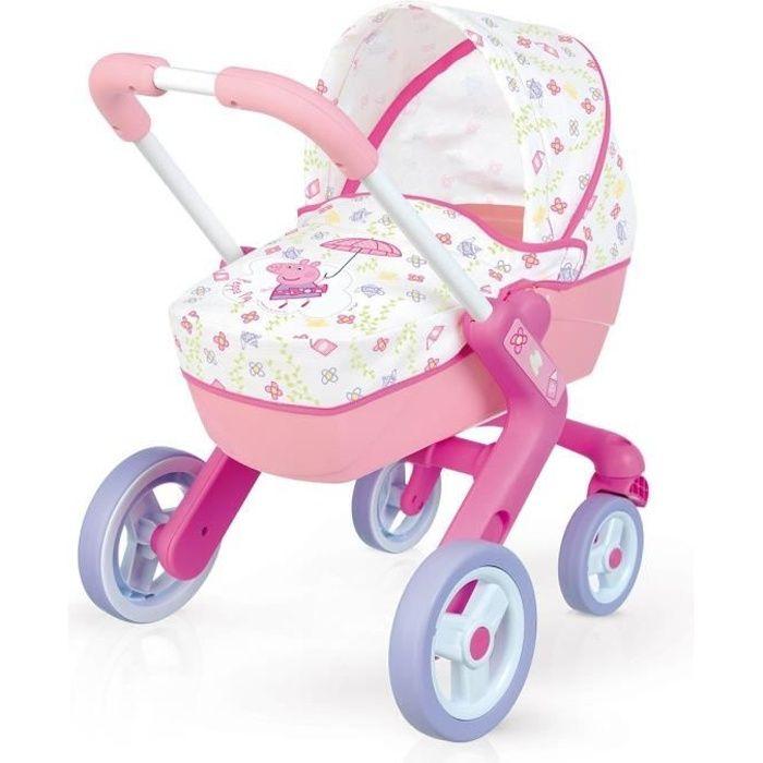Landau Peppa Pig - Smoby - Tubes En Métal - Nacelle En Plastique Et Capote En Tissu