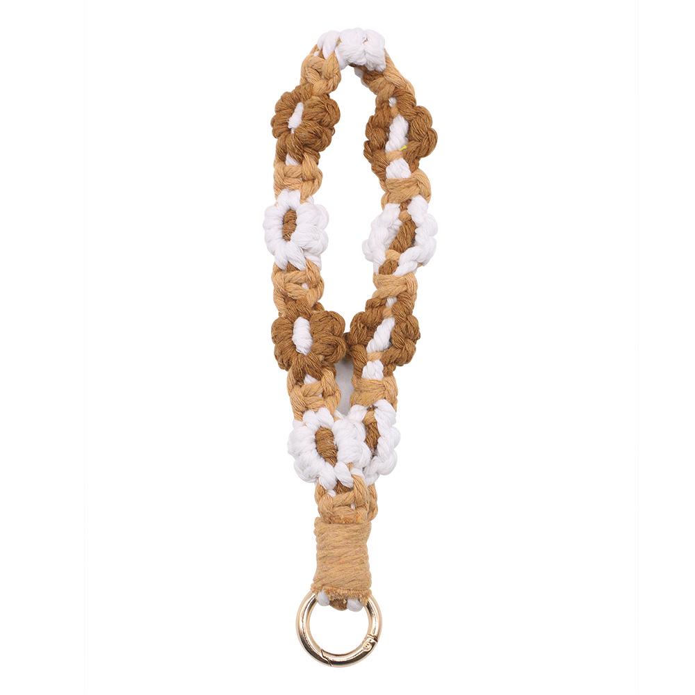 Сплетенный вручную брелок для ключей и телефона в виде хризантемы