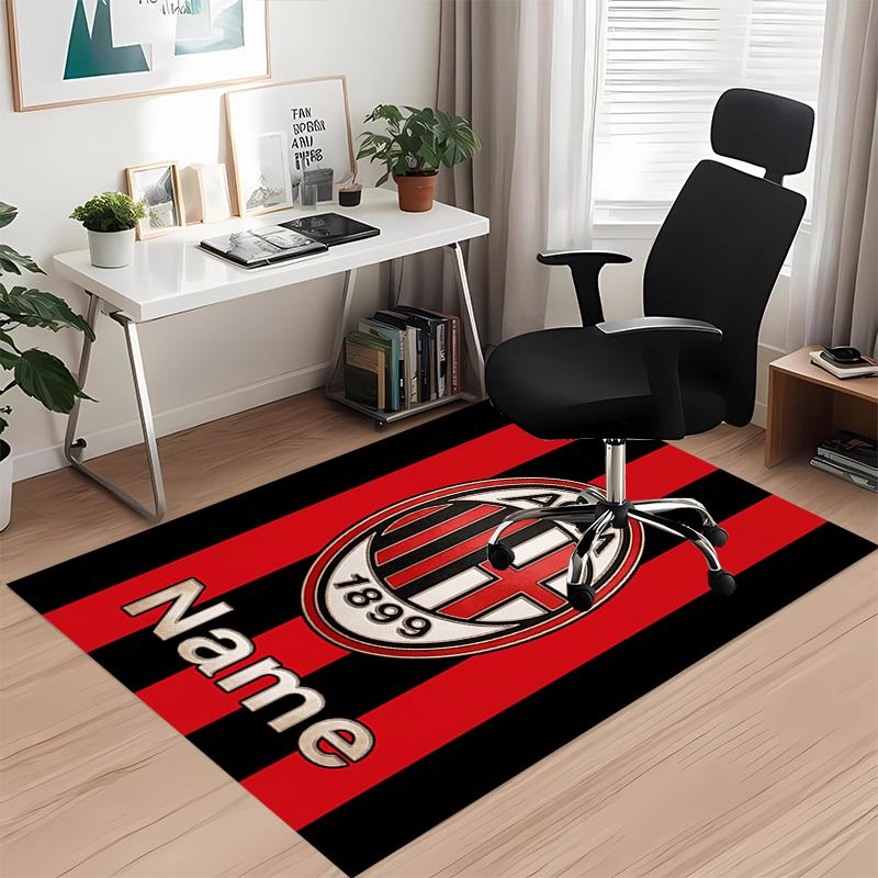 Custom Name Ac Milan Printed Carpet Rug For Office Chair Living Room Bedroom Kitchen Room Decor Gifts