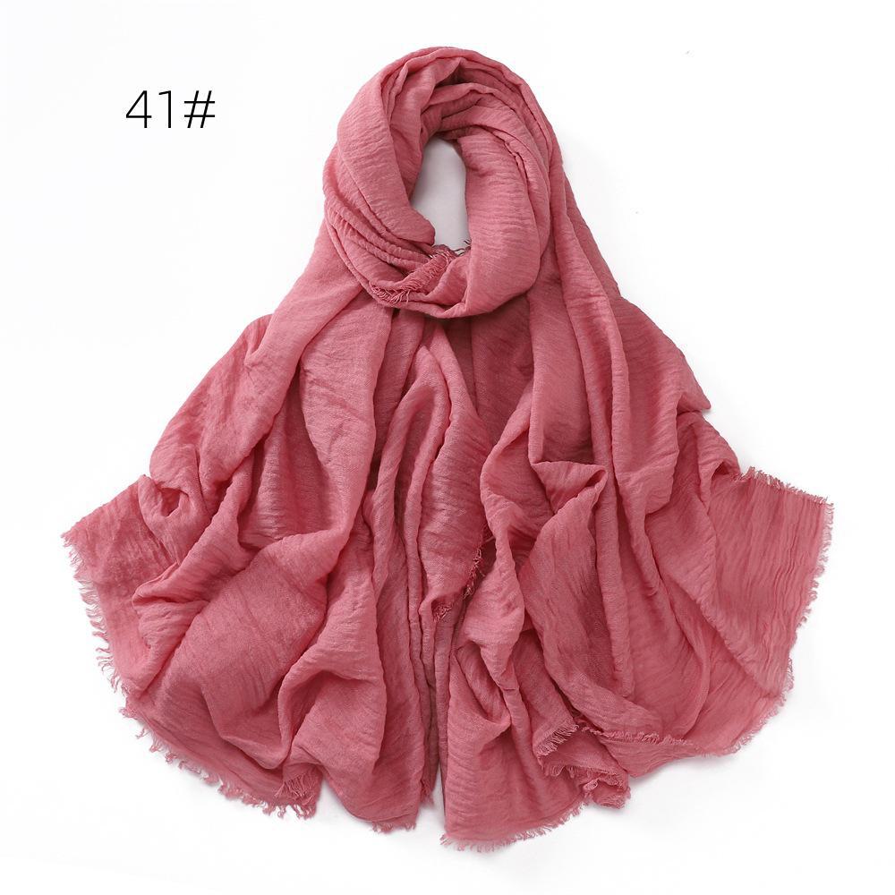 High-Quality Cotton Linen Gauze Scarf: Breathable, Encrypted Sunscreen, Four-Circle Fringe Shawl, Women's Malay Head Scarf