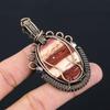 Драгоценный камень Red River Jasper из чистой медной проволоки, обернутый кулоном ручной работы
