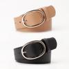 Women's Versatile Oval Buckle Leather Belt - Simple, High-End Wide Waist and Jeans Accessory