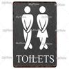 [MyPlate] Bathroom Rules Vintage Metal Sign Plaque Toilets Tin Sign Wall Decor For Pub Club Man Cave Bar Decoration Tin Plates