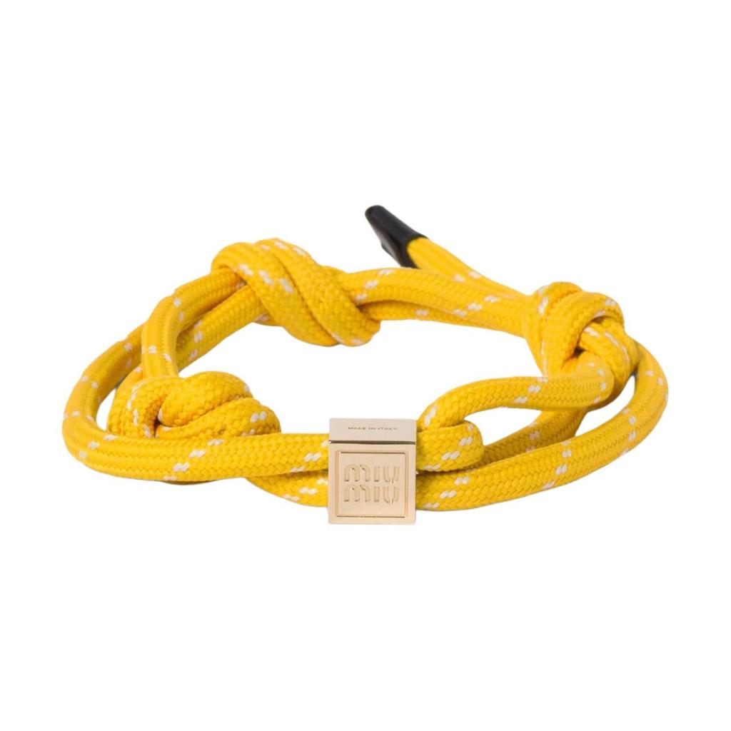 Miu Miu Carved Design Nylon Bracelet Women accessories Yellow 5IB538-3L74-F0010