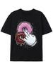 Funny Tee Premium Manga Cotton Men T-Shirts Pink Donut Size L & XL T-Shirt