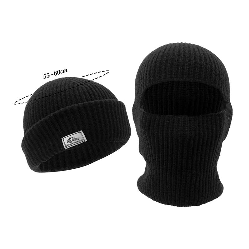 2In1 Mask Beanies Hat Men Winter Balaclava Hats Knitted Hats Fashion Full Face Ski Bonnet Tactical Cycling Earmuffs Cap Knitted