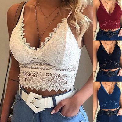 Женщины Женщины V Шеи Треугольник Чашка Кружева Камзол Bralette Беспроводной Бюстгальтер Бюстгальтер