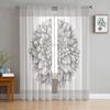 Light Pink Grey White Dahlia Texture Tulle Curtains for Living Room Kitchen Bedroom Sheer Tulle for Cafe Hotel Modern Home Decor