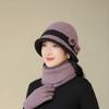 Шляпа Женская Осень и Зима Шерстяная Шляпа Шляпа Мамы Уличная Защита Велосипеда Теплая для Ушей Вязаная Шапка для Пожилой Женщины