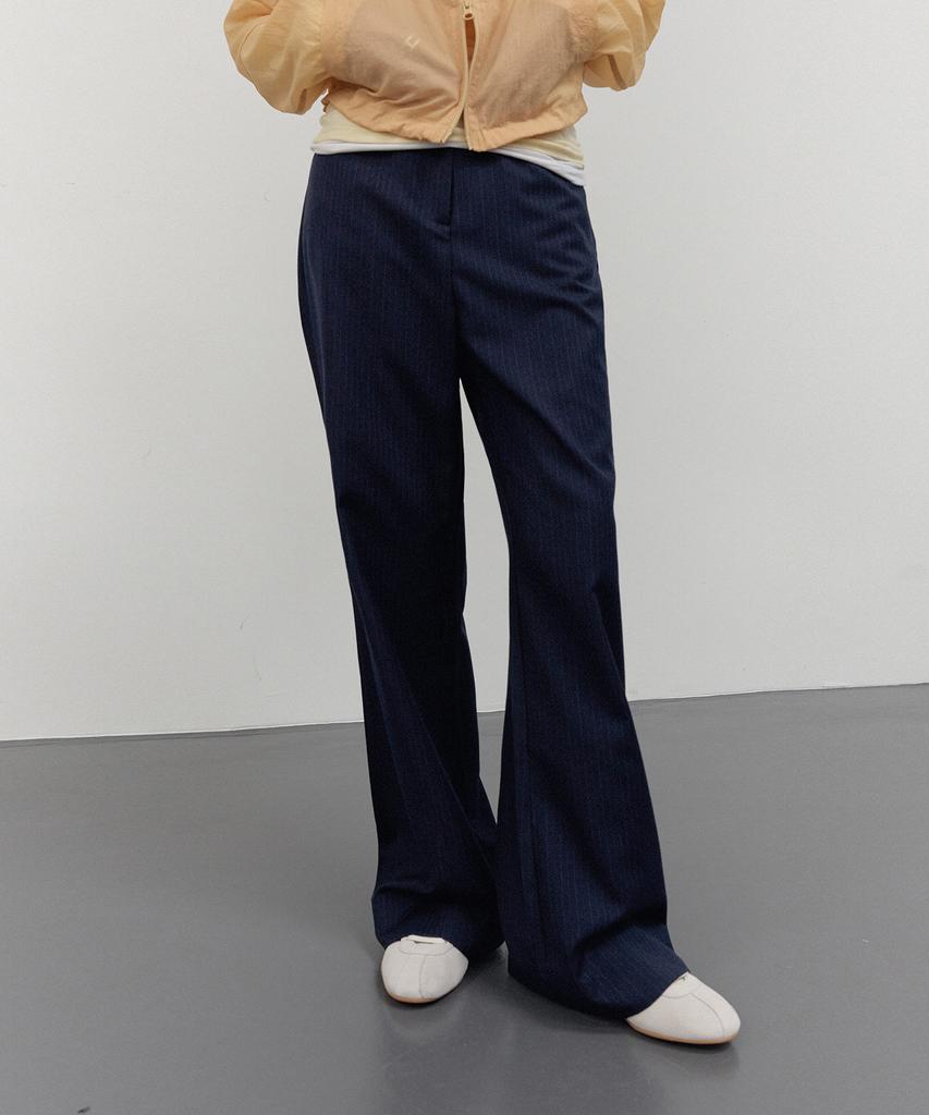 CITTA Pinstripe Bootcut Trousers_Ctb540 (Navy)