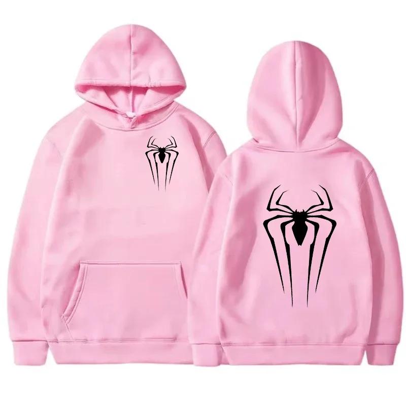 Новый мужской и женский пуловер Street Spider Print Sweatshirt Hoodie Spider Pattern Autumn and Winter Free Hoodie
