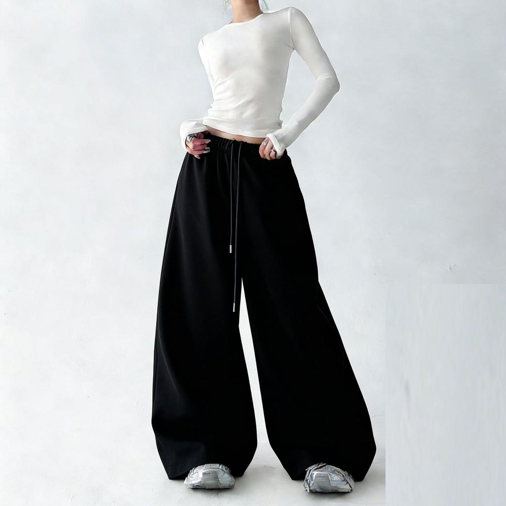 Женские спортивные штаны свободного кроя с широкими штанинами, высокой талией, корректирующие фигуру