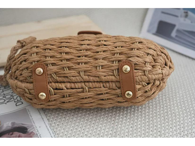 2024 Корейский стиль Женская соломенная сумка через плечо - Летний пляжный отдых