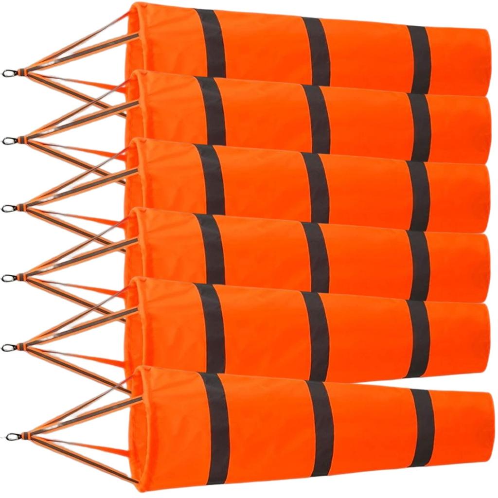 Leiasnow Набор для измерения скорости ветра и ветра и ветра и светящийся набор ветровых рукавов, 80 см, 6, Направление, Сила, Мощность, Светоотражающий, (Апельсин &