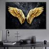 Ангел с золотыми крыльями, черный рок, фоновые постеры, настенные художественные принты на холсте, скандинавские поп-картины для гостиной, домашний декор, изображение