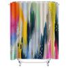 Abstract Colorful Stripes Design Waterproof Shower Curtain Heat Resistant Machine Washable Non-Transparent 180x180cm