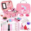 Makeup Set Toy Girls 6 7 8 9 10 11 12 Years Old Present Cosmetic Set Play Set Dresser Compact Makeup Set Girls 19 Pieces Dresser Children Pretend Play