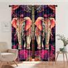 2 Pcs Retro elephant print curtains,suitable for bedroom,living room kitchen decoration,home decoration,window decoration