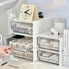 Desktop Drawer Box Desktop Cosmetic And Stationery Storage Box Desk Organizer With Window Stack Able Transparent Storage Boxs