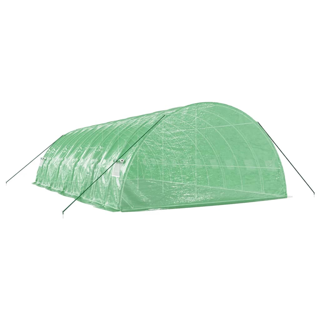 Green Greenhouse with Steel Frame 60 m² 10 x 6 x 2.85 m