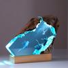 Resin Wood Table Light USB Powered Handmade Deep Sea Diver
