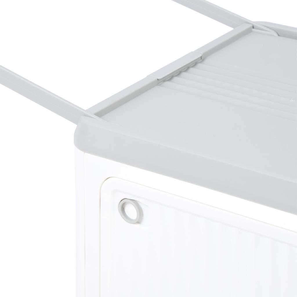 Folding Storage Bin with Lid Wheels PP Stackable Rolling Utility Storage Box Container with Handle for Clothes Books