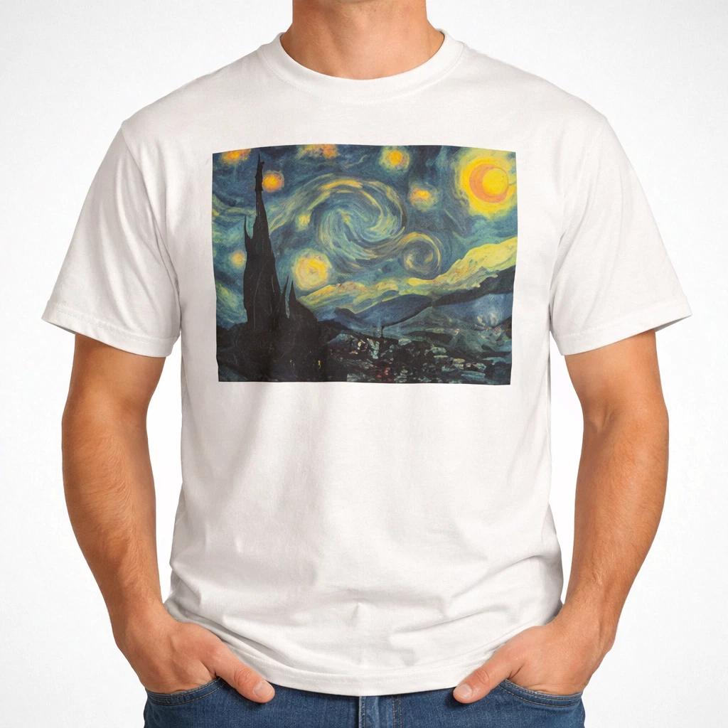 Vintage 80s Abstract Art Graphic Tee White Retro Painting Style USA S-3XL