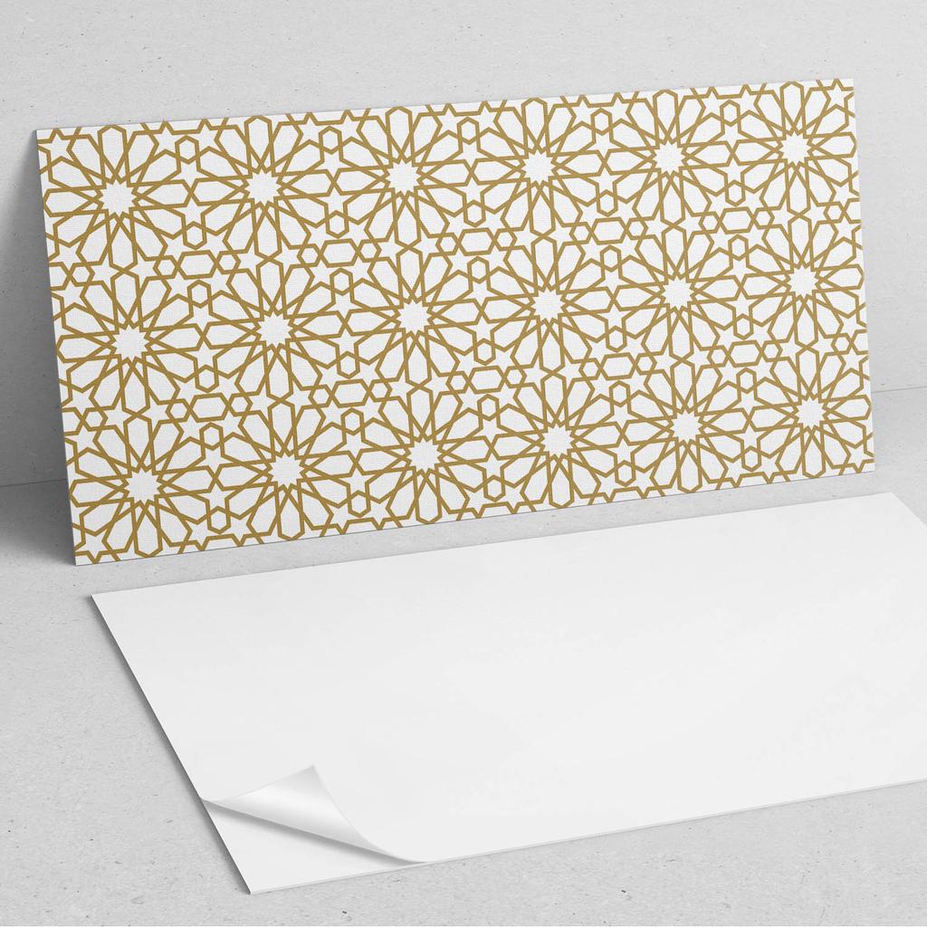 Ready-to-install printed vinyl panel 120x60 cm geometric pattern with stars