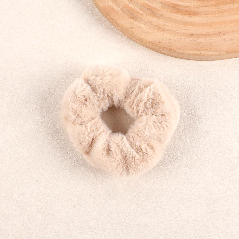 Яркая теплая плюшевая резинка для волос - Высокоэластичный держатель для хвоста для осени и зимы