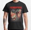 Винтажная футболка Terrifier для мужчин Фильм ужасов Страшный клоун QХэллоуин Фильм Terrifier 100% хлопок Печатные футболки Идея для подарка Топы