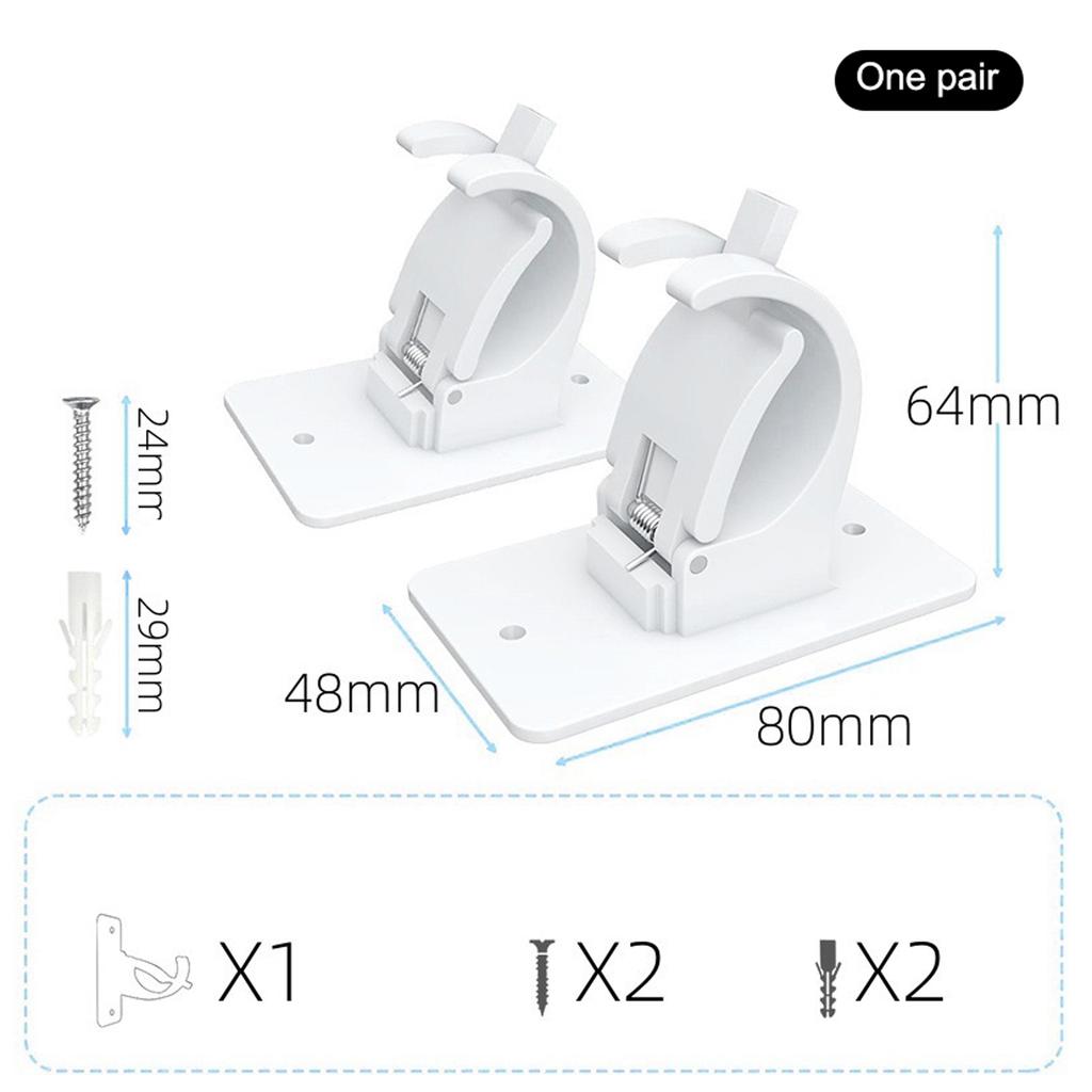 Plastic Wall Mounted Curtain Rod Storage Clips Holder DIY Furniture Hardware Curtain Storage Rack Tool