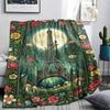 Paris Eiffel Tower Print Flannel Blanket, High quality Comfortable for All Seasons, Home Decor, Warmth and Comfort, Perfect for Christmas Gifts90