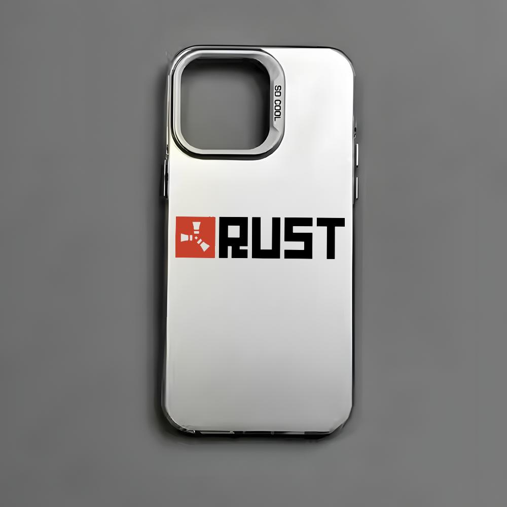 Крутой чехол для телефона R-RUST для iPhone 16 15 14 13 12 11 Pro Max Черный Матовый Разноцветный Лазерный Металлик Аврора