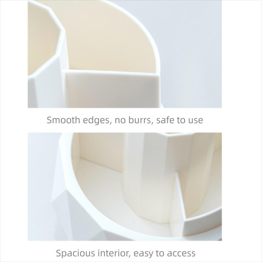 4-Grid 360° Rotating Pen Holder Large Capacity Makeup Brush Organizer Pencil Storage Box Home