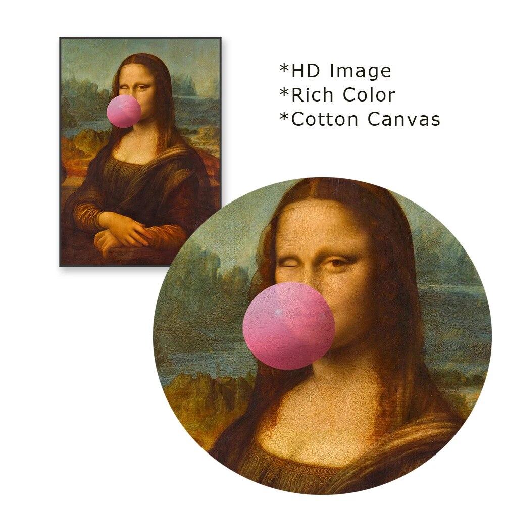 Винтажная портретная картина маслом с принтом, постер, картина маслом, угрюмый Ренессанс, художественные принты, забавная Мона Лиза, холст, картина, декор для комнаты