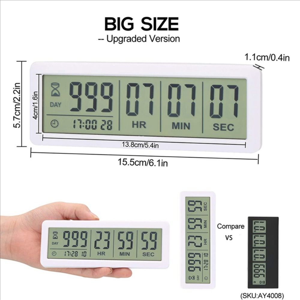999 Days Digital Countdown Timer Reusable Digital Display Countdown Clock Electronic Time Management Days Timer Baby Date3