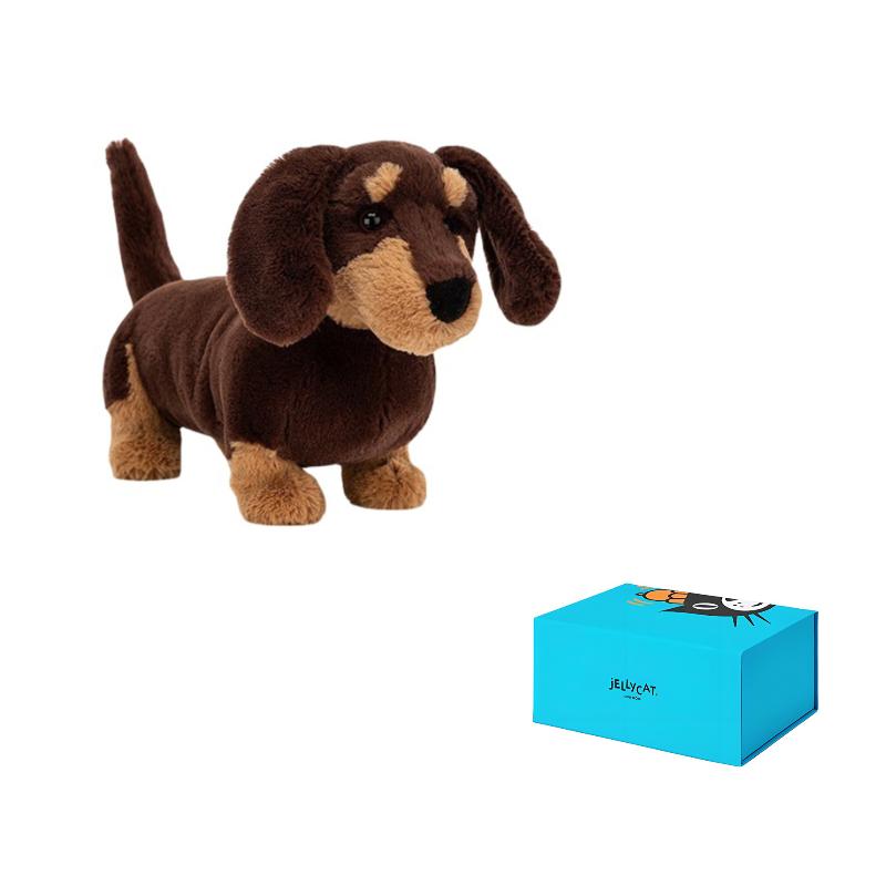 JELLYCAT Серия Собаки Отто Такса Животное Коричневая Кукла Плюшевая Кукла Высота 17см/28см Длина 34см