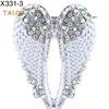 TJA Rhinestone Inlaid Angel Wing Brooch Pin Cardigan Scarf Corsage Badge Decor