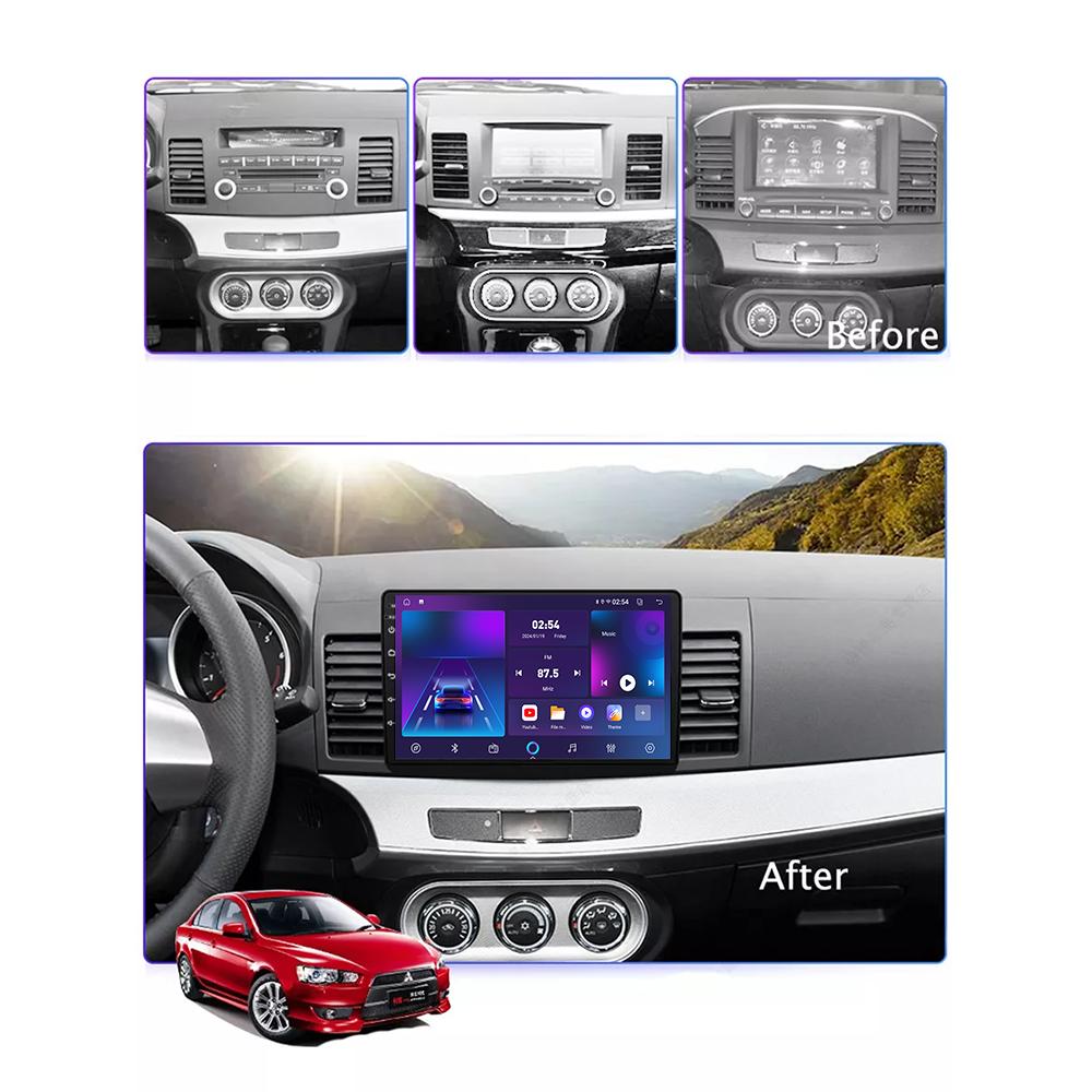 Android Carplay автомобильное радио для Mitsubishi Lancer 2008-2015 мультимедийный проигрыватель головное устройство стерео GPS навигация BT WIFI 4+64 ГБ