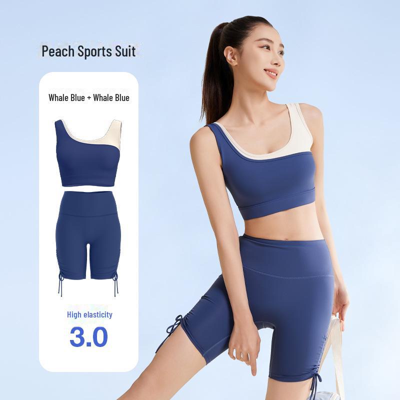 Бесшовный летний костюм для йоги Juyitang: Высокоэластичный, облегающий, цельный с красивым дизайном спинки