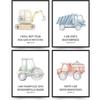 ETVISO Toddler Boy Room Decor Set of 4, Kids Wall Art pirational Bible Verse Wall Decor, Tool Car Poster for Baby Boys Kids Room Bedroom Playroom