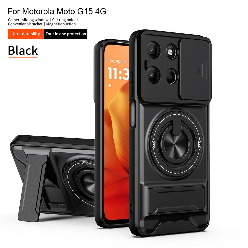 Чехол для Motorola G15 Чехол Moto G17 Чехол Moto G15 Power G17Power Магнитный держатель-книжка Magsafe Военная броня Защитная крышка для камеры