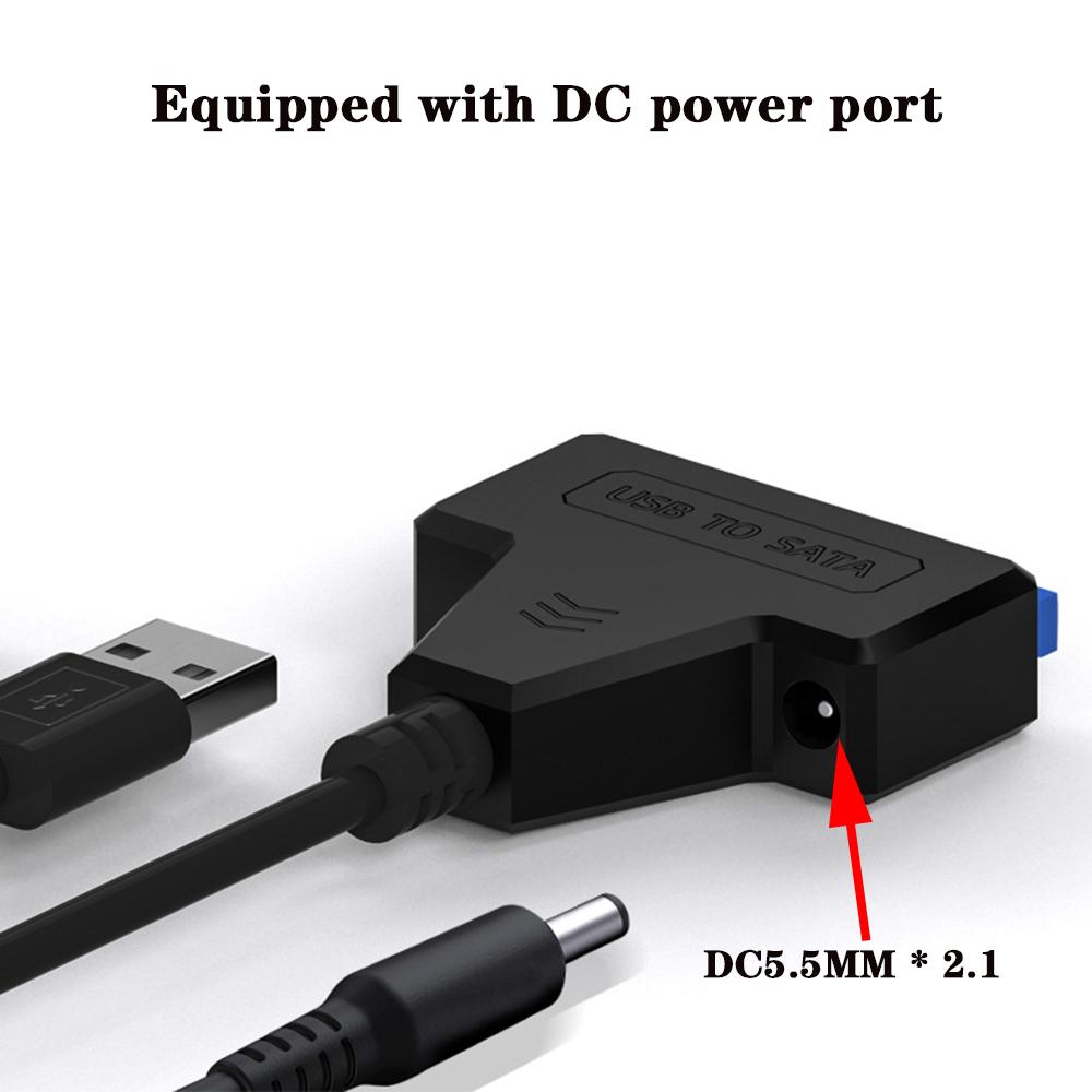 Кабель-адаптер жесткого диска SATA-USB Кабель USB 3.0-SATA до 6 Гбит/с для 2,5-3,5-дюймового внешнего жесткого диска SSD-адаптера жесткого диска