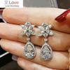 Women's Wedding Earrings with Dazzling AAA CZ Delicate Female Engagement Accessories High-quality Pendant Jewelry