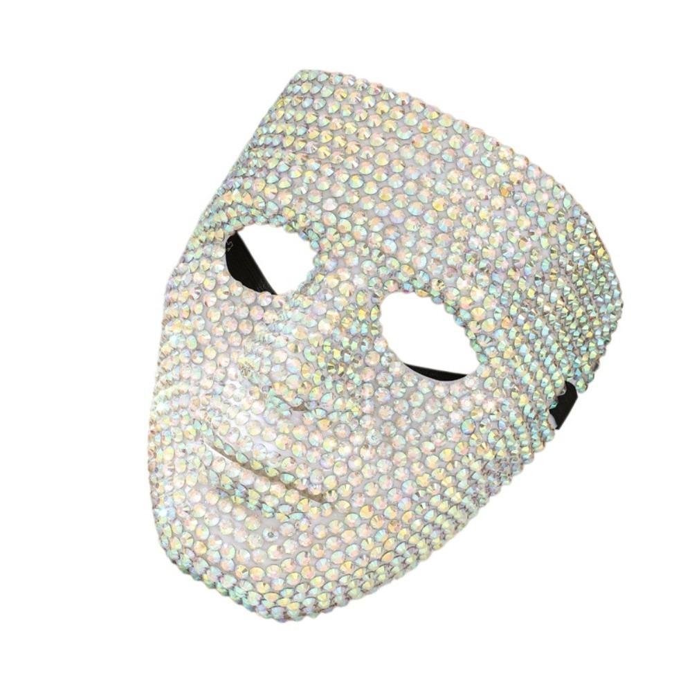 Venetian Masquerade Party Mask Vintage Full Face Mask Simple Rhinestone Mask Halloween